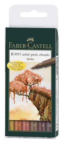 India ink PITT artist pen B box of 6 'terra'