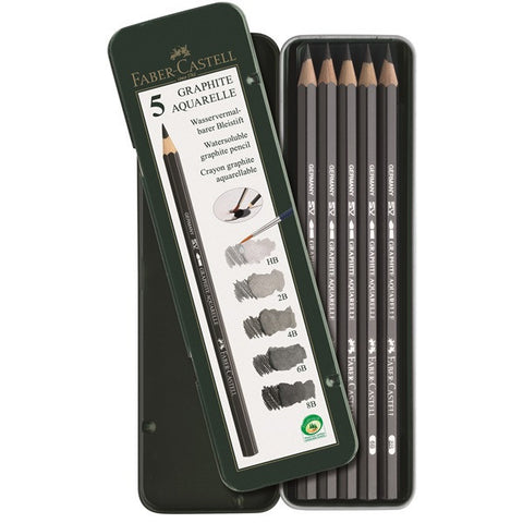 Watersoluble pencil GRAPHITE AQUARELLE tin of 5