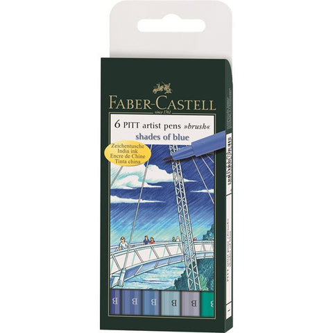 India ink PITT artist pen B shades of blue wallet of 6